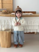 【73-120】セーターorパンツ 男の子 透かし 折り襟 ジャカード - 画像 (3)