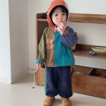【73-120】アウターorパンツ 男の子 切り替え フード付き おしゃれ - 画像 (2)