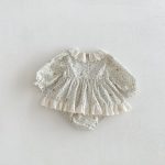 【66-90】ロンパース ベビー 丸襟 小花柄 - 画像 (7)