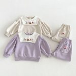 【80-130】セットアップ 女の子 刺繍 スクエアネック - 画像 (9)