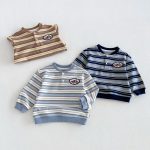 【80-130】長袖Tシャツ 男の子 ボーダー ワッペン - 画像 (7)