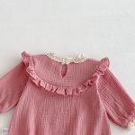 【66-90】ロンパース ベビー シボ生地 フリル襟 - 画像 (13)