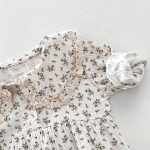【66-90】長袖ロンパース ベビー 小花柄 襟付き - 画像 (9)