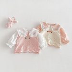 【73-120】トップスorパンツ ベビー どうぶつ刺繍 ニット - 画像 (5)
