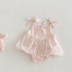 【66-90】ロンパース&ドットロン ベビー 蝶結び チュール - 画像 (4)