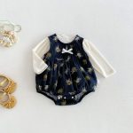 【66-90】ロンパース ベビー 小花柄 セットアップ - 画像 (5)