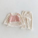 【66-100】セットアップ ベビー 花柄 レース付き - 画像 (4)