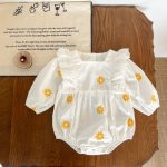 【66-100】ロンパース ベビー デイジー 刺繍 - 画像 (11)