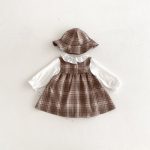 【66-90】ロンパース&帽子 ベビー チェック レトロ - 画像 (3)