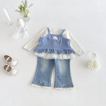 【73-110】トップスorボトムスベビー 花柄 フリル - 画像 (2)