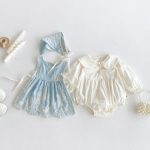 【66-100】ロンパースセット ベビー プリンセス風 スウィート - 画像 (3)