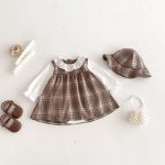 【66-90】ロンパース&帽子 ベビー チェック レトロ - 画像 (4)
