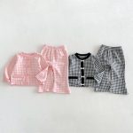 【66-90】セットアップ ベビー レトロ チェック - 画像 (6)
