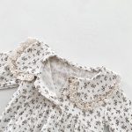 【66-90】長袖ロンパース ベビー 小花柄 襟付き - 画像 (7)
