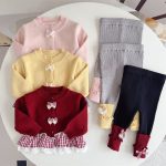 【66-90】カーディガン＆レギンス ベビー 可愛い 蝶結び - 画像 (7)