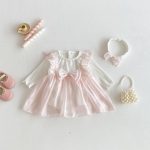 【66-90】ロンパースワンピ ベビー リボン チュール - 画像 (3)