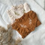 【66-90】ロンパース ベビー 花柄 刺繍 レトロ - 画像 (4)