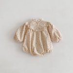 【66-100】ロンパース ベビー 小花柄 フリル襟 - 画像 (9)