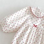 【66-90】ロンパース ベビー ドット 丸襟 - 画像 (8)