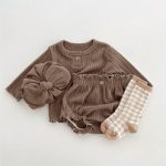 【66-90】セットアップ ベビー ジャカード ニット 帽子 - 画像 (8)