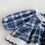 【66-90】ロンパース ベビー レース フリル襟 フラワー刺繍 - 画像 (7)