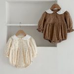 【66-100】ロンパース ベビー ドット 小花柄 - 画像 (11)