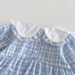 【66-90】ロンパース ベビー フリル襟 チェック - 画像 (10)