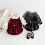 【66-100】セットアップ ベビー 花柄キャミ 丸襟 3点セット