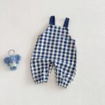 【73-100】 サロペットorロンT ベビー チェック 刺繍襟 - 画像 (3)
