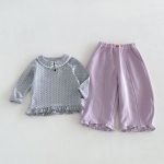 【80-130】長袖トップス 女の子 丸襟 フリル かわいい - 画像 (14)