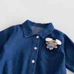 【66-90】ロンパース ベビー ポケット付き デニム - 画像 (9)