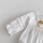 【66-100】ロンパース&帽子 ベビー 蝶結び レース - 画像 (11)