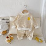 【80-130】セットアップ キッズ にこちゃん ボーダー - 画像 (4)