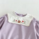 【80-130】セットアップ 女の子 刺繍 スクエアネック - 画像 (11)