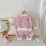 【80-130】セットアップ キッズ にこちゃん ボーダー - 画像 (5)