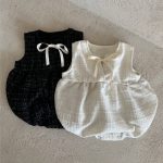 【66-90】ロンパース ベビー リボン付き ノースリーブ - 画像 (13)
