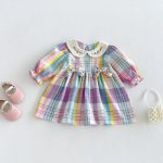 【73-110】ワンピース ベビー カラフル チェック - 画像 (2)