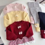 【66-90】カーディガン＆レギンス ベビー 可愛い 蝶結び - 画像 (11)