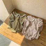 【66-90】ロンパース ベビー スクール風 ビッグカラー - 画像 (3)