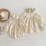 【73-110】ロンパースorワンピース ベビー 姉妹服 刺繍 - 画像 (3)