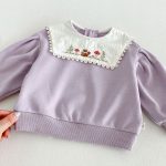 【80-130】セットアップ 女の子 刺繍 スクエアネック - 画像 (14)