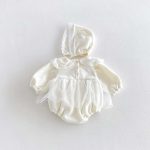 【66-90】ロンパース&帽子 ベビー 暖かい レース - 画像 (3)