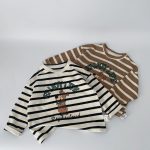 【90-140】長袖Tシャツ 男の子 クマ柄 ボーダー柄 - 画像 (3)