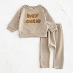【73-100】セットアップ ベビー 字母刺繍 長袖トレーナー - 画像 (15)