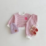 【80-130】セットアップ キッズ にこちゃん ボーダー - 画像 (8)