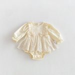 【66-90】ロンパース ベビー ダブル 蝶結び - 画像 (4)