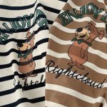【90-140】長袖Tシャツ 男の子 クマ柄 ボーダー柄 - 画像 (7)