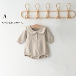 【66-90】ロンパース ベビー 折り襟 カジュアル - 画像 (4)