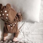 【66-90】ロンパース ベビー 鹿の子デザイン ジップアップ 2色選べる - 画像 (6)