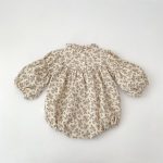 【66-130】ロンパースorワンピース ベビー フラワー パフスリーブ - 画像 (9)